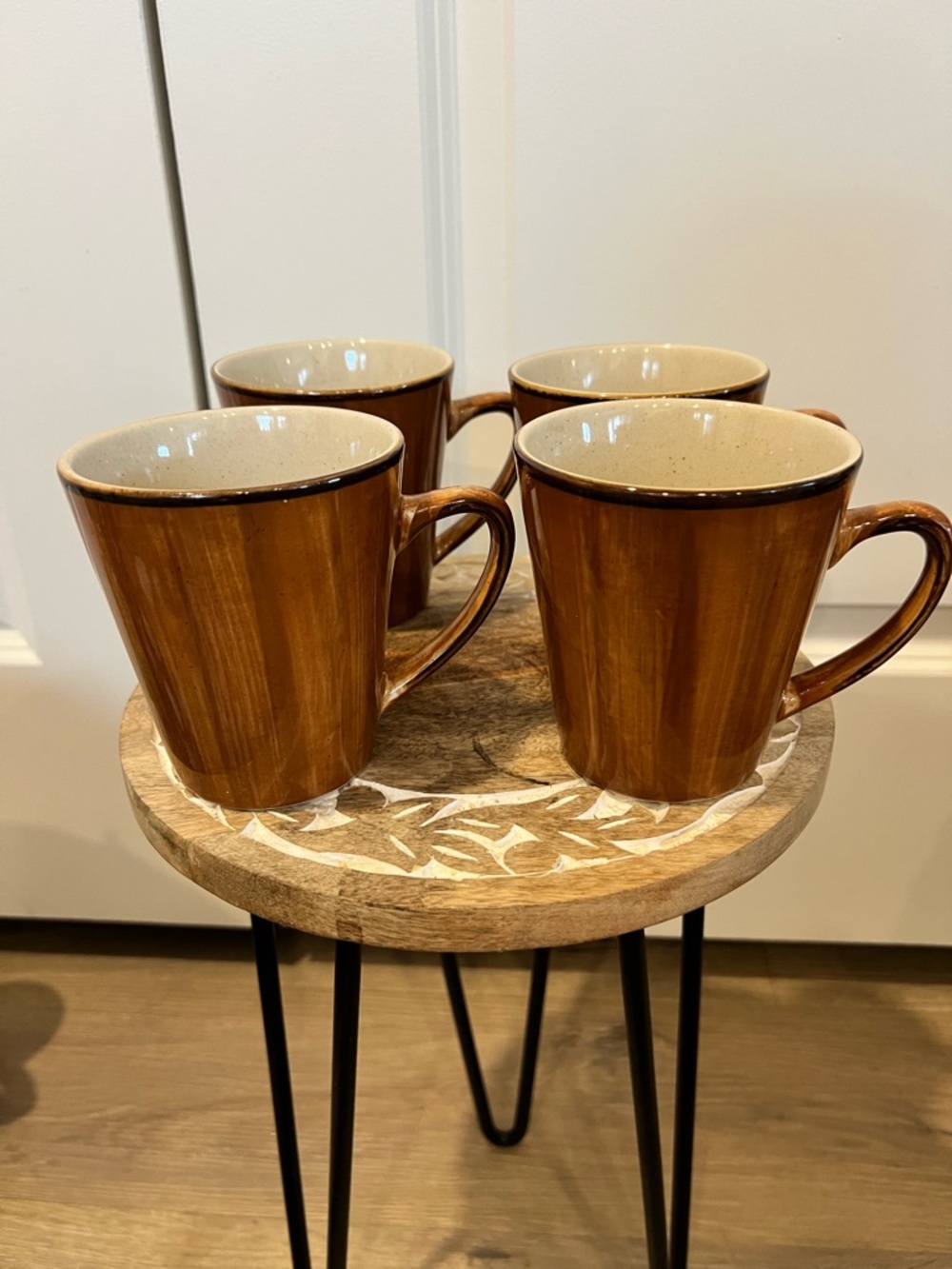 Thomson Pottery Kenya Brown Ceramic Coffee Mug - Set of 4
